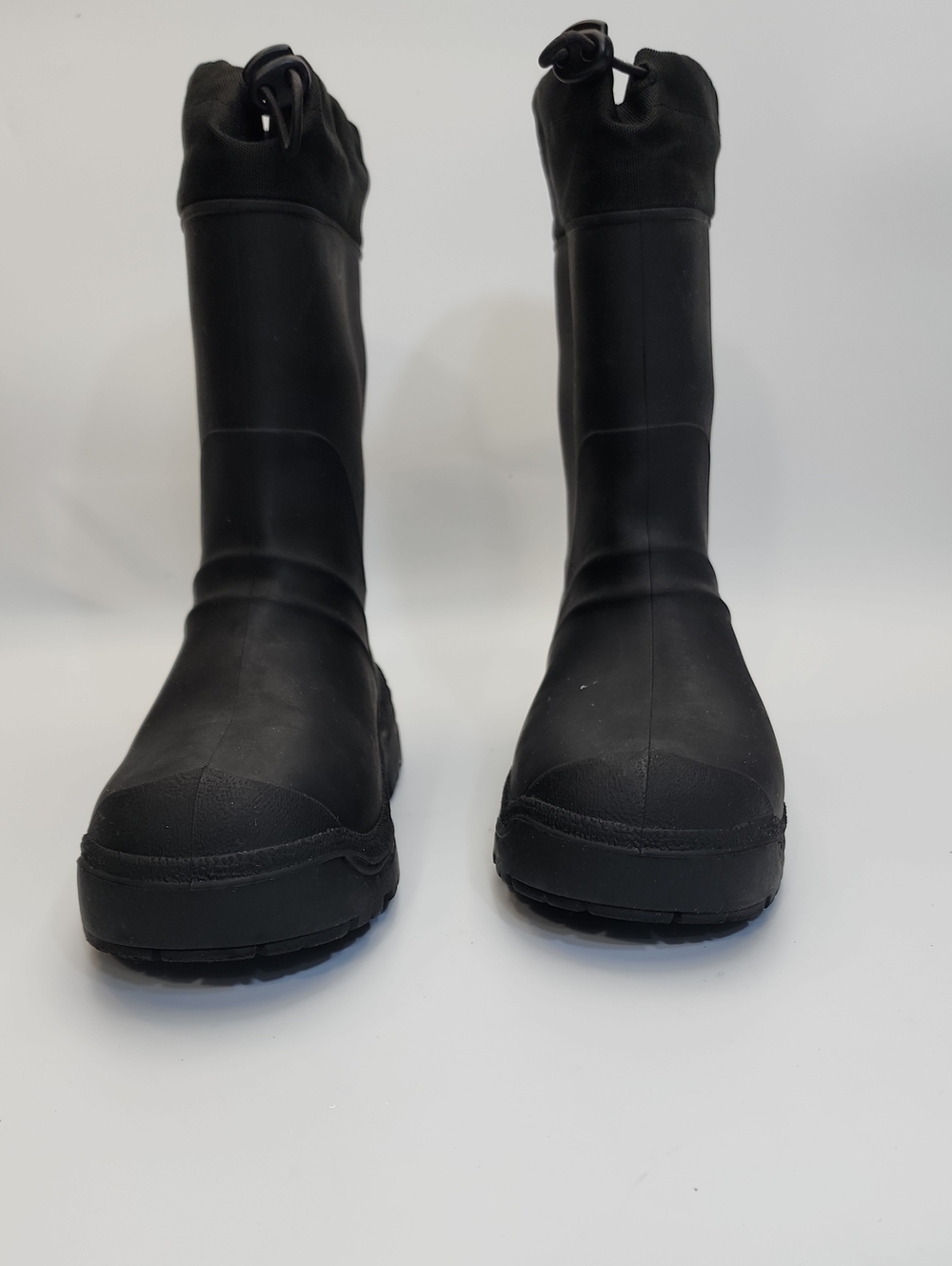 Black Rubber Rain Boots With Drawstrings Size 3 Made In Canada - Picture 2 of 11